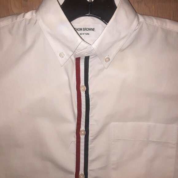 Thom Browne Tops - RARE Thom Browne exposed placket logo shirt
